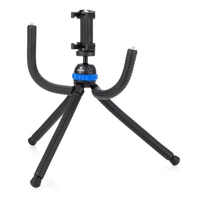 Benro Flexible Five-Leg Bendable Mini Tripod Kit with Smartphone Holder & Ball Head, Wrap-Around Support for Compact Cameras, Live Streaming & Travel Content Creators (KP1K)