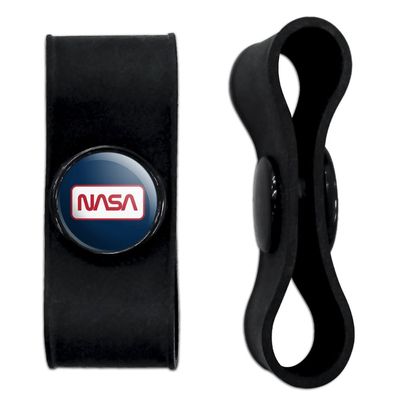 GRAPHICS & MORE Rectagular Worm Logo Headphone Earbud Cord Wrap - Charging Cable Manager - Wire Organizer Set of 2 - Black
