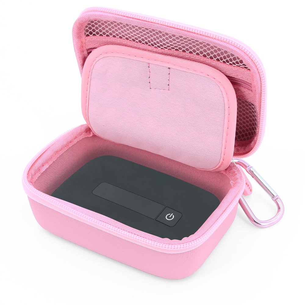 CASEMATIX 4G WiFi Hotspot Carrying Case Compatible with Verizon Jetpack MiFi 8800L 4G Mobile Hotspot, Compatible with Netgear Unite 4G LTE Mobile WiFi Hotspot and More, Pink Travel Case Only