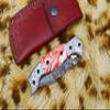 Custom handmade Damascus Folding knife view 1