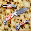 Custom handmade Damascus Folding knife view 2
