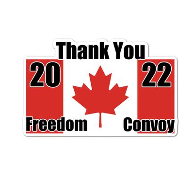3.5" Red White Canada Trucker Freedom Convoy 2022 Quality Laminated Laptop Sticker Decal