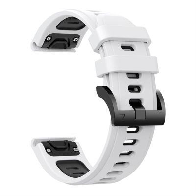 CZKE Silicone Watch Band for Garmin Fenix 7 7X 7S 6 6Pro 5 5Plus Forerunner 935 945 Instinct S60 Strap Bracelet 22mm Quick Release Wristband (Color : White Black, Size : Forerunner 935 945)