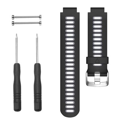 CZKE 22MM Silicone Watchband Strap for Garmin Forerunner 220 230 235 620 630 735XT GPS Sports Watch Strap With Pins & Tools (Color : Black Gray, Size : 22mm)