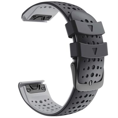 CZKE 26 22mm Watch Band Straps For Garmin Fenix 6 6X Pro 5 5X 3 3HR 935 945 Watch Silicone Correa Smart Watch Quick Release Wristband (Color : Black Gray, Size : Forerunner 935)