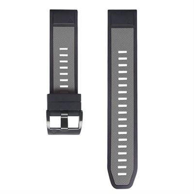 CZKE New Smart Watch Band Straps For Garmin Fenix 6 6S 6X 5X 5 5S 3 3HR Forerunner 935 945 S60 Quick Release Strap Silicone Bracelet (Color : Gray Black, Size : 26mm Fenix 5X 5XPlus)