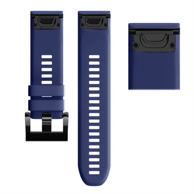 CZKE 26 22MM Silicone Quick Release Watchband Strap for Garmin Fenix 7 7X 6X 5X 3 3HR Watch Easyfit Wrist Band Strap (Color : Dark Blue, Size : Fenix 7X)