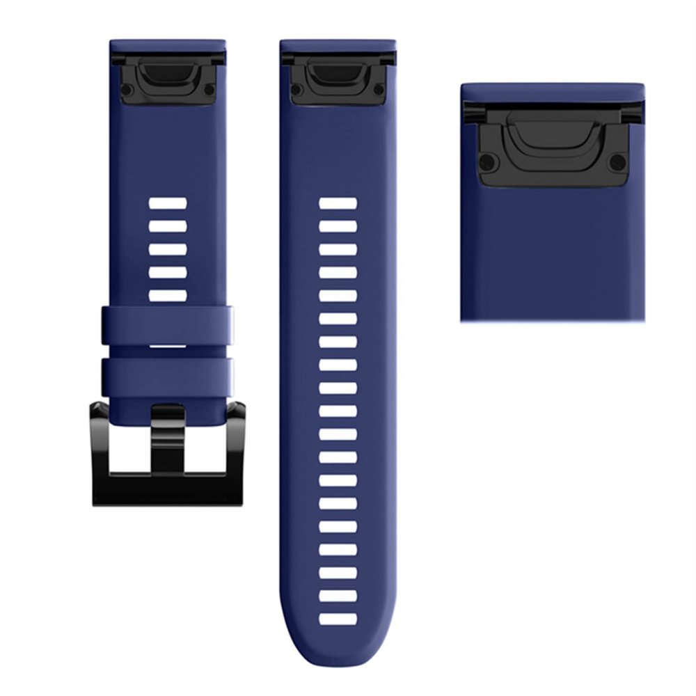 CZKE 26 22MM Silicone Quick Release Watchband Strap for Garmin Fenix 7 7X 6X 5X 3 3HR Watch Easyfit Wrist Band Strap (Color : Dark Blue, Size : Fenix 7X)
