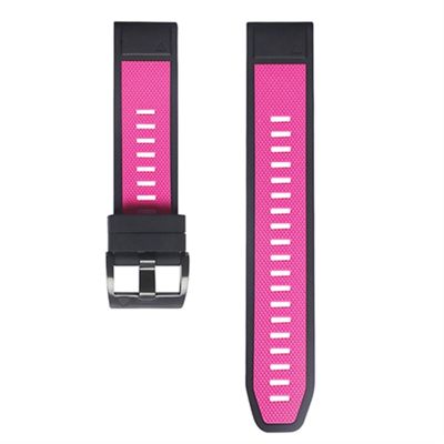 CZKE New Smart Watch Band Straps For Garmin Fenix 6 6S 6X 5X 5 5S 3 3HR Forerunner 935 945 S60 Quick Release Strap Silicone Bracelet (Color : Pink Black, Size : Forerunner 935 945)
