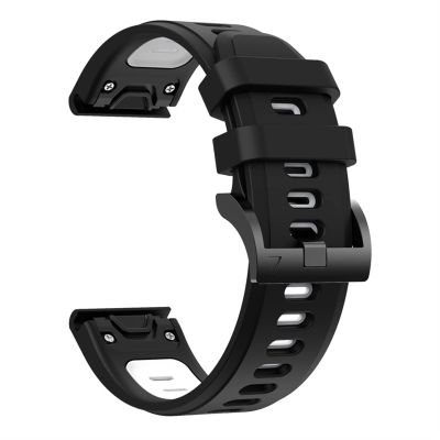 CZKE Silicone Watch Band for Garmin Fenix 7 7X 7S 6 6Pro 5 5Plus Forerunner 935 945 Instinct S60 Strap Bracelet 22mm Quick Release Wristband (Color : Black White, Size : 22mm Fenix 5 5Plus)