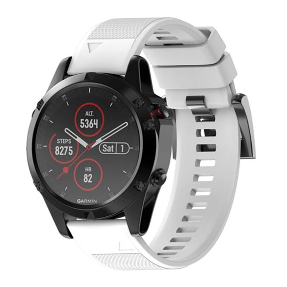 KFAA Silicone 26mm 22mm Quick Release Watchband Wriststrap For Garmin Fenix 7 7X 5X 5 Plus 3 3HR S60 Watch Easyfit Watch Wrist Band (Color : White, Size : 26mm Fenix 5X 3 3HR)