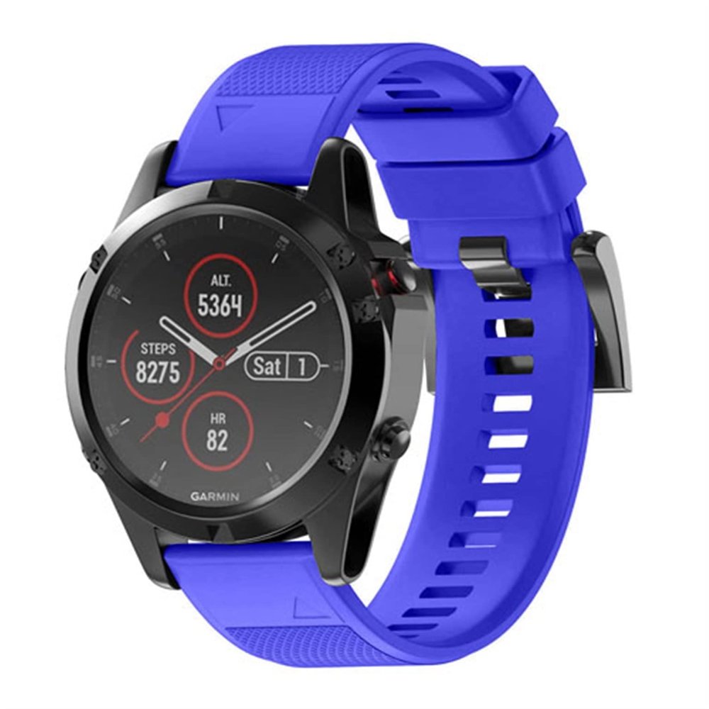 KFAA Silicone 26mm 22mm Quick Release Watchband Wriststrap For Garmin Fenix 7 7X 5X 5 Plus 3 3HR S60 Watch Easyfit Watch Wrist Band (Color : Lake Blue, Size : 22mm Fenix 5 5Plus)
