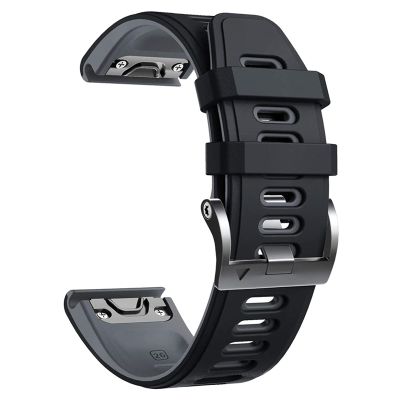 CZKE 26mm 22mm Silicone Quick Release Wrist Band For Garmin Fenix 7 7X 6X 6X Pro 5X 3 3HR Easyfit Watchband for Garmin Fenix 6 6 Pro Watch (Color : Black Gray, Size : Fenxi 7)