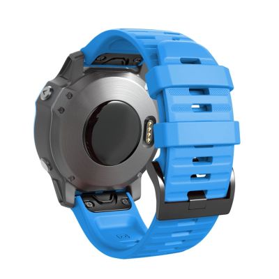 KFAA For Garmin Fenix 7 / 7X / 7s Quick Release Silicone Watch band Wrist Strap Smart Watch Easyfit Band Strap (Color : Sky Blue, Size : Fenix 7S)