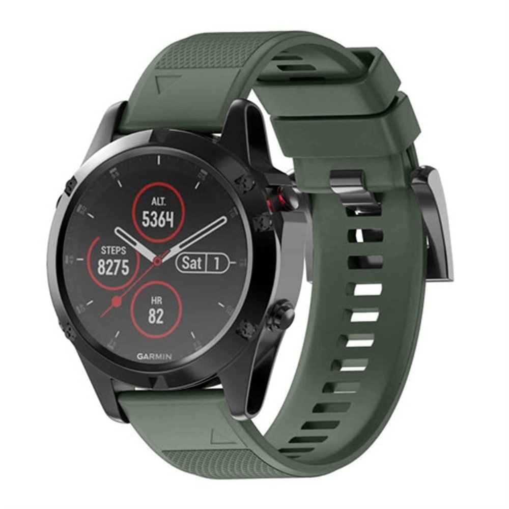 KFAA Silicone 26mm 22mm Quick Release Watchband Wriststrap For Garmin Fenix 7 7X 5X 5 Plus 3 3HR S60 Watch Easyfit Watch Wrist Band (Color : Army Green, Size : Fenix 7X)