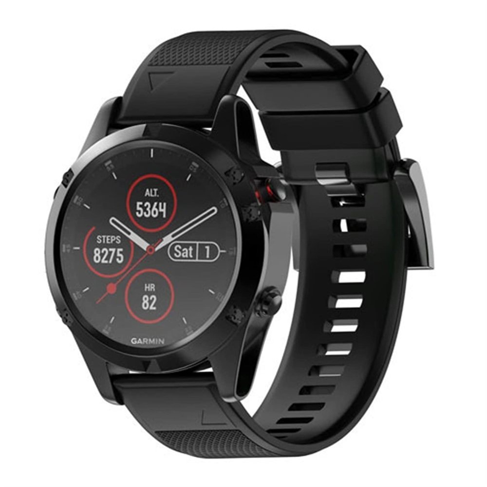 KFAA Silicone 26mm 22mm Quick Release Watchband Wriststrap For Garmin Fenix 7 7X 5X 5 Plus 3 3HR S60 Watch Easyfit Watch Wrist Band (Color : Black, Size : Fenxi 7)