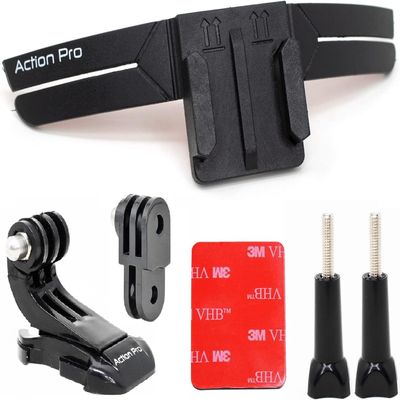 Action Pro 3M Slim Flexible Helmet Chin Mount Strap Compatible with GoPro Hero 13 12 11 10 9 8 7 6 5 4, SJCAM, DJI Osmo 5 4, Insta 360 x4 x3, SJCAM, Xiaomi, Yi Action Cameras (Black)
