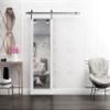 SARTODOORS Lucia 1299 | Interior Single Sliding barn Door with Mirror, Solid Wood, 18x84, White, Modern Style | Hardware Included view 2