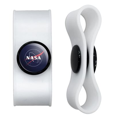 GRAPHICS & MORE Classic Meatball Logo Headphone Earbud Cord Wrap - Charging Cable Manager - Wire Organizer Set of 2 - White
