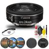Canon EF-S 24mm f/2.8 STM Lens (9522B002) + Filter Kit + Cap Keeper + Cleaning Kit + More (Renewed) view 1