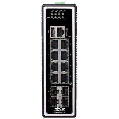 Tripp Lite Industrial 8-Port Managed Gigabit Ethernet Switch, 4 SFP GbE Slots, 10/100/1000 Megabit RJ45 Ports, -40 to 167F Temperature Range, 3-Year Manufacturer's Warranty (NGI-M08C4-L2)