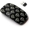 2.4G Wireless Mouse with Cute Pattern Design for All Laptops and Desktops with Nano Receiver - Colorful Skulls Black view 1