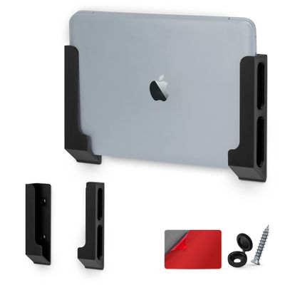 BRAINWAVZ Wall Mount Laptop Holder with Adhesive & Screw in, 1.2" / 31mm, for Macbooks, Surface, Keyboards, Switch, Tablets & More