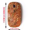 CJCBROES 2.4G Wireless Mouse with Cute Pattern Design for All Laptops and Desktops with Nano Receiver - Orange Paisley Design view 2