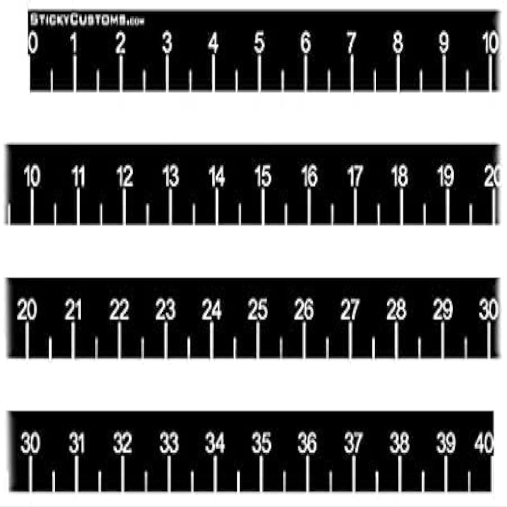 Fish Ruler for Boat, Self-Adhesive Measuring Sticker, Black - Self Adhesive Measuring Ruler Tape, 40 inch Boat Fish Fishing Decal