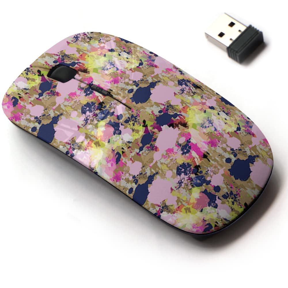 2.4G Wireless Mouse with Cute Pattern Design for All Laptops and Desktops with Nano Receiver - blots Blobs Stylized