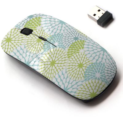 2.4G Wireless Mouse with Cute Pattern Design for All Laptops and Desktops with Nano Receiver - Flower