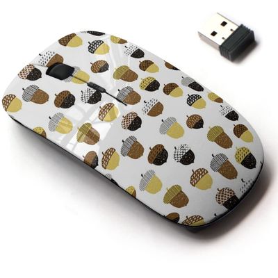 2.4G Wireless Mouse with Cute Pattern Design for All Laptops and Desktops with Nano Receiver - Acorn ice Cream