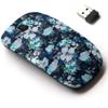 2.4G Wireless Mouse with Cute Pattern Design for All Laptops and Desktops with Nano Receiver - Watercolor Floral view 1