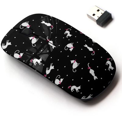 2.4G Wireless Mouse with Cute Pattern Design for All Laptops and Desktops with Nano Receiver - Cute Cats