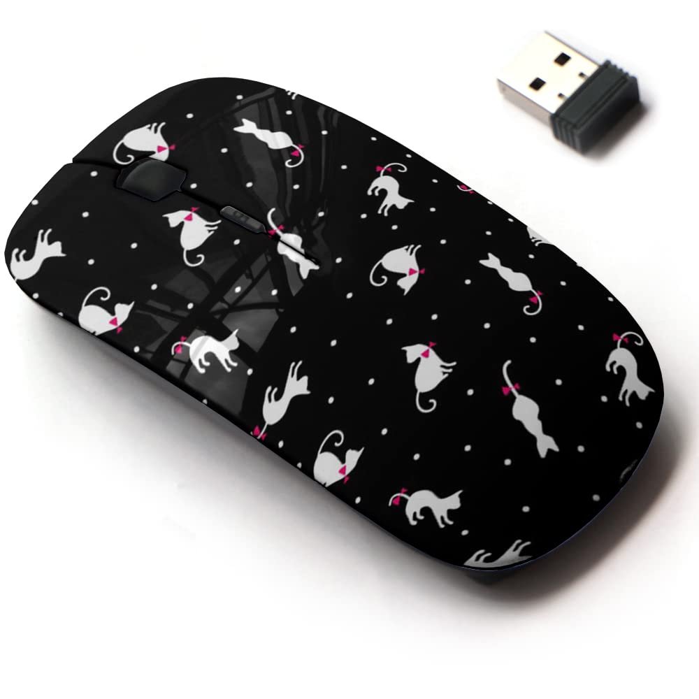 2.4G Wireless Mouse with Cute Pattern Design for All Laptops and Desktops with Nano Receiver - Cute Cats
