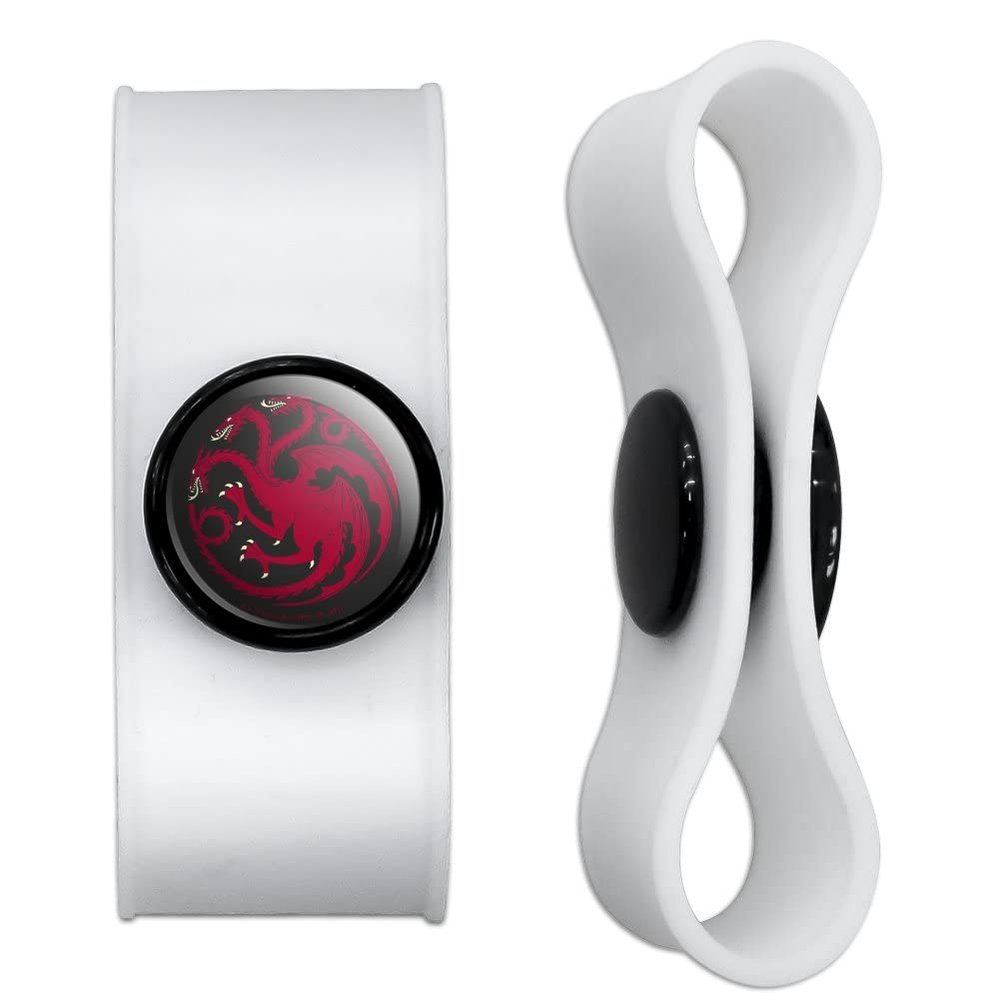 GRAPHICS & MORE Game of Thrones Targaryen Sigil Headphone Earbud Cord Wrap - Charging Cable Manager - Wire Organizer Set of 2 - White