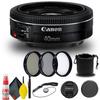 Canon EF 40mm f/2.8 STM Lens (6310B002) + Filter Kit + Lens Pouch + Cap Keeper + Cleaning Kit + More (Renewed) view 1