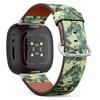 CJBROES Replacement Leather Watch Band, Compatible with Fitbit Versa 3 and Fitbit Sense of Wristband Bracelet Accessory - Branch Oak Tree Leaves view 1