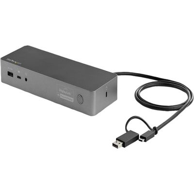 Star Tech.com USB-C & USB-A Dock - Hybrid Universal Laptop Docking Station w/ 100W Power Delivery - Dual Monitor 4K 60Hz HDMI & DisplayPort - Universal Hybrid USB-A USB-C Docking Station for U
