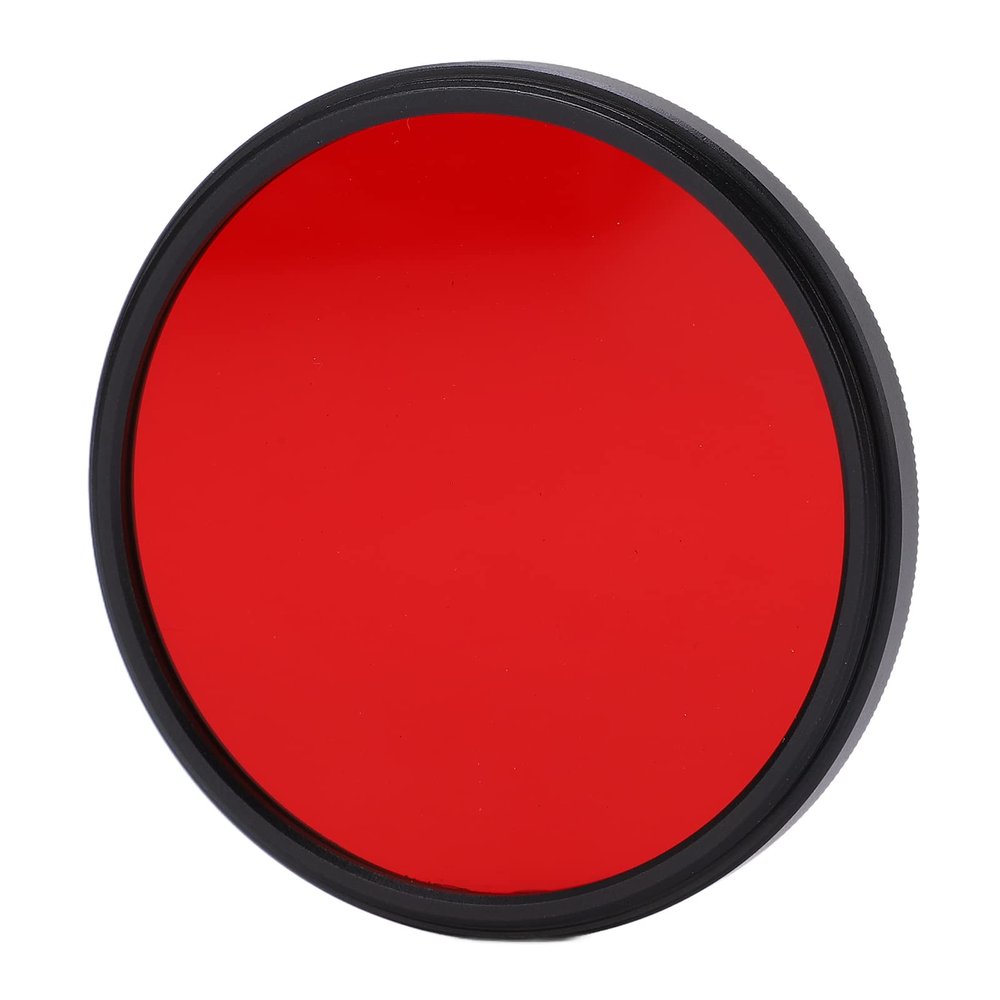 01 02 015 Full Red Lens Filter, Nano Coated CNC Optical Glass Red Filter Waterproof for Shooting(62mm)