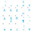 4Keyboard English US International Keyboard Decals with Blue Lettering Transparent Background for Desktop, Laptop and Notebook view 1