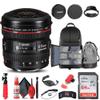 Canon EF 8-15mm f/4L Fisheye USM Lens (4427B002) + Backpack + 64GB Card + Card Reader + Flex Tripod + Memory Wallet + Cap Keeper + Cleaning Kit + Hand Strap + More (Renewed) view 1