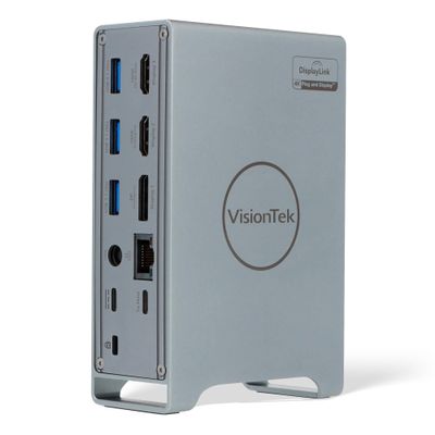 VisionTek VT7100 11in1 Docking Station Triple Monitor 4k  x2 HDMI, x1 DisplayPort, 100W PD Port, x4 3.1 USB-A, x2 USB-C, Audio Jack, & Ethernet  Compatible with Laptops and PC