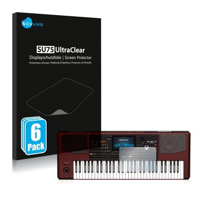 Bedifol 6X Savvies Ultra-Clear Screen Protector for Korg Pa1000, accurately Fitting - Simple Assembly - Residue-Free Removal