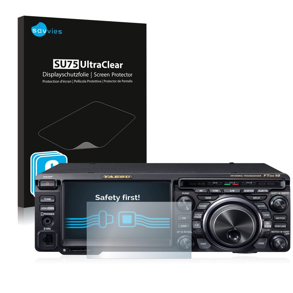 Bedifol 6X Savvies Ultra-Clear Screen Protector for Yaesu FT-DX10, accurately Fitting - Simple Assembly - Residue-Free Removal