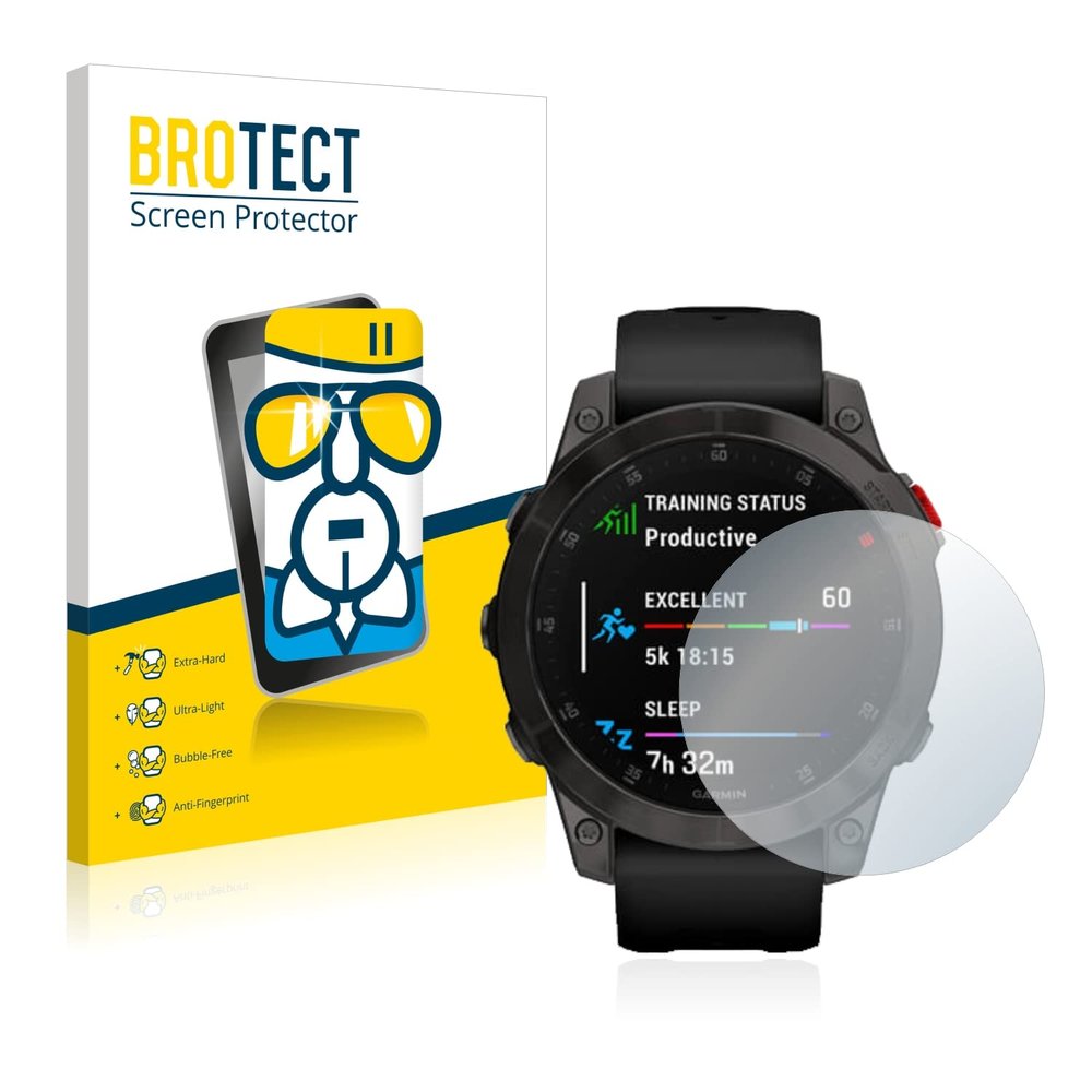 Bedifol BROTECT AirGlass Glass Screen Protector for Garmin epix (Gen 2), Extra-Hard, Ultra-Light, Screen Guard