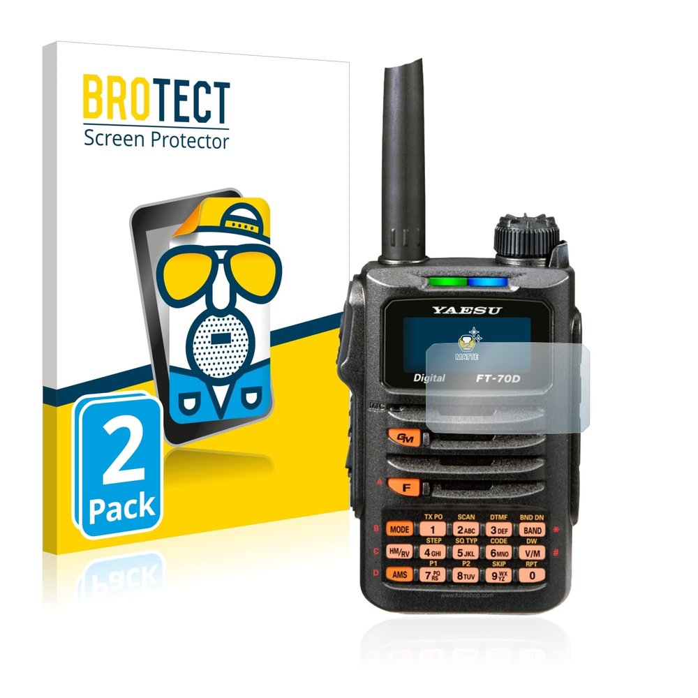 Bedifol 2X BROTECT Matte Screen Protector for Yaesu FT-70DR, Matte, Anti-Glare, Anti-Scratch