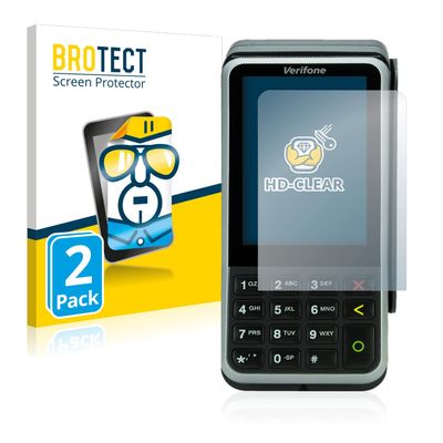 Bedifol 2X BROTECT HD-Clear Screen Protector for Concardis V400m, Crystal-Clear, Hard-Coated, Dirt-Repellent