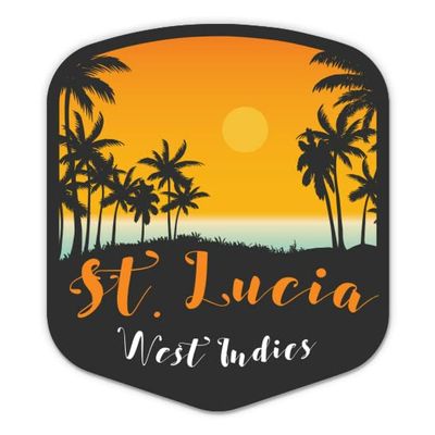 Squiddy Saint Lucia - Vinyl Sticker for Car, Laptop, Notebook (5" Tall)