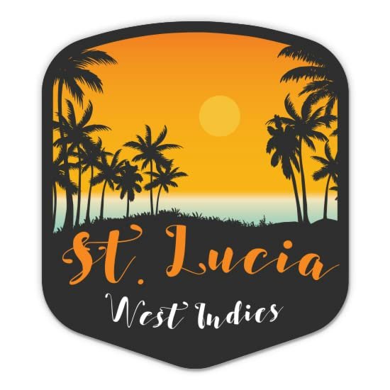 Squiddy Saint Lucia - Vinyl Sticker for Car, Laptop, Notebook (5" Tall)